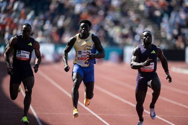 FBK Games 2026. Elvis Afrifa from the Netherlands competes in the Men s 100m during the FBK Games 2026 in Hengelo, Netherlands, on June 21, 2026. Hengelo Netherlands  Copyright: xAndyxAstfalckx originalFilename:astfalck-fbkgames260621_npwYg.jpg