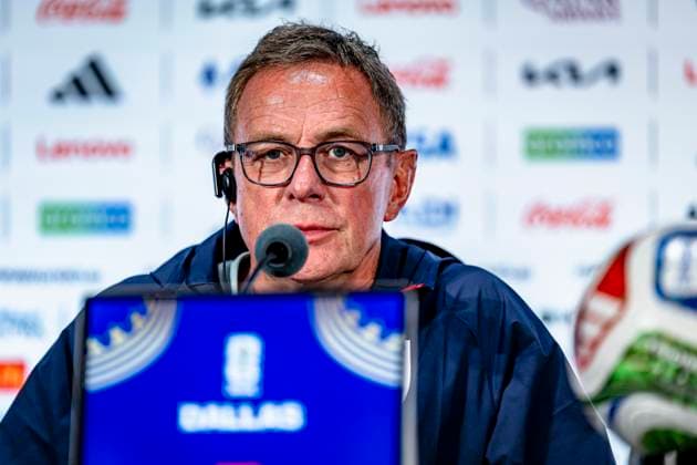 DALLAS - Austria national team, Nationalteam coach Ralf Rangnick during the 2026 World Cup, Austrian press conference, PK, Pressekonferenz at AT&T Stadium on June 21, 2026 in Dallas, United States. (Photo by Stefan Koops EYE4IMAGES DeFodi Images) - *** DALLAS