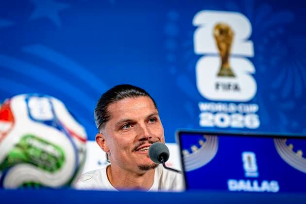 DALLAS - Marcel Sabitzer of Austria during the 2026 World Cup, Austrian press conference, PK, Pressekonferenz at AT&T Stadium on June 21, 2026 in Dallas, United States. (Photo by Stefan Koops EYE4IMAGES DeFodi Images) - *** DALLAS