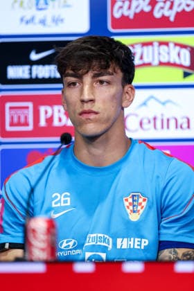Croatia press conference, PK, Pressekonferenz - FIFA World Cup, WM, Weltmeisterschaft, Fussball 2026 Petar Musa speaks during a Team Croatia press conference at training centre at Episcopal High School on June 21, 2026 in Alexandria, Virginia.  IgorxKralj PIXSELL