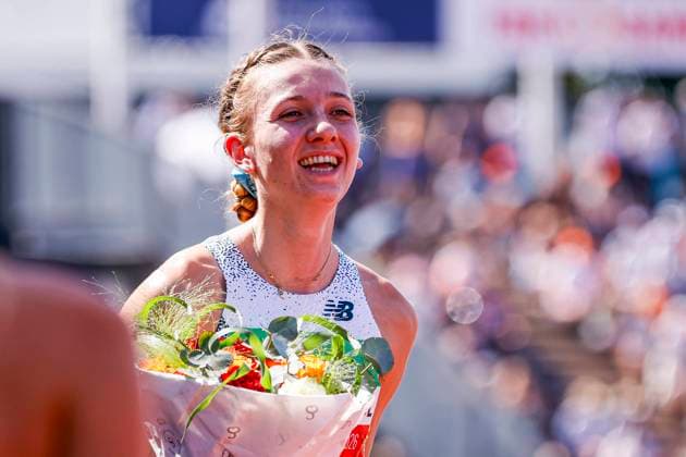 winner Femke Broeders-Bol of the Netherlands looks on Dutch FBK Games 2026, FBK Games International Athletic, FBK Games International Athletic, Fanny Blankers Koen Stadium, June 21, 2026, Hengelo, Netherlands.