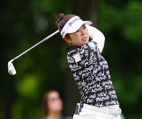 BELMONT, MI - JUNE 21: LPGA, Golf Damen golfer Miyu Yamashita plays her second shot on the 17th hole on June 21, 2026, during the final round of the LPGA Meijer LPGA Classic for Simply Give at Blythefield Country Club in Belmont, Michigan. (Photo by Brian Spurlock Icon Sportswire) GOLF: JUN 21 LPGA Meijer LPGA Classic for Simply Give EDITORIAL USE ONLY Icon26062189