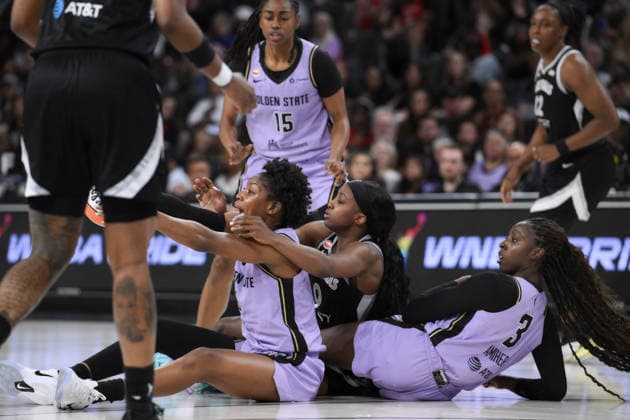 June 21, 2026, Las Vegas, Nevada, USA: Las Vegas Aces defeats Golden State Valkyries 73-92 with the help of JACKIE YOUNG 0 (C) with 21 points followed by AÃ¢â‚¬â ¢JA WILSON 22 (not in picture)with 19 points during 2026 WNBA, Basketball Damen, USA regular-season game at Michelob ULTRA Arena in Las Vegas. Las Vegas USA - ZUMAo117 20260621_zsp_o117_011 Copyright: xMikaelxOnax