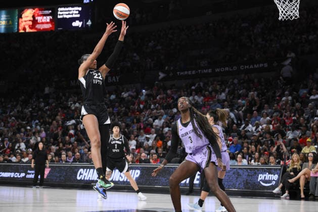 June 21, 2026, Las Vegas, Nevada, USA: Las Vegas Aces defeats Golden State Valkyries 73-92 with the help of JACKIE YOUNG 0 (not in picture) with 21 points followed by AÃ¢â‚¬â ¢JA WILSON 22 with 19 points during 2026 WNBA, Basketball Damen, USA regular-season game at Michelob ULTRA Arena in Las Vegas. Las Vegas USA - ZUMAo117 20260621_zsp_o117_014 Copyright: xMikaelxOnax
