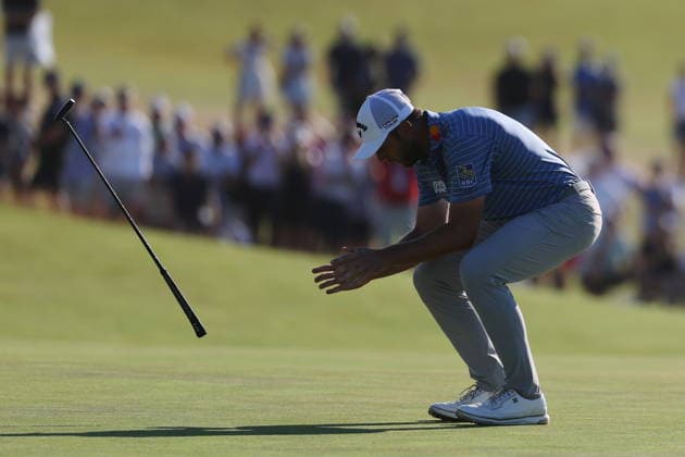 US Open Golf Championship - Round 4 Sam Burns of the US reacts after missing a putt on the 18th hole during the fourth round of the 2026 US Open golf tournament at the Shinnecock Hills Golf Club in Southampton, New York, USA, 21 June 2026. SOUTHAMPTON NEW YORK UNITED STATES  Copyright: xSARAHxYENESELx
