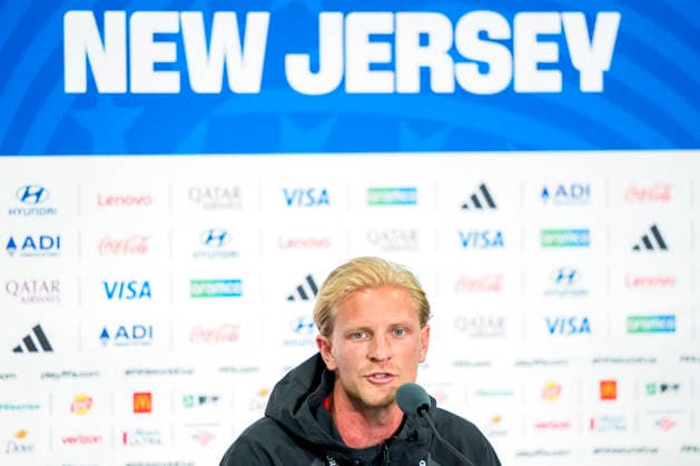 World Cup 2026 East Rutherford, New Jersey , USA 20260621. Norway s Morten Thorsby during a press conference, PK, Pressekonferenz with the Norway men s national football team at MetLife Stadium before the match between Norway and Senegal in Group I during the 2026 FIFA World Cup, WM, Weltmeisterschaft, Fussball Photo: Fredrik Varfjell NTB East Rutherford, New Jersey United States EDITORIAL USE ONLY. RESTRICTED USE FOR BETTING COMPANIES Ref:_SPOK-c02Ldfkd4.jpg *** 2026 World Cup, East Rutherford, New Jersey, USA 20260621 Norway’s Morten Thorsby during a press conference with the Norway men’s national soccer team at MetLife Stadium before the match between Norway and Senegal in Group I during the 2026 FIFA World Cup. Photo  Copyright: xFredrikxVarfjellx xNTBx