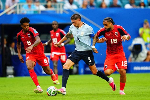 Uruguay v Cape Verde - FIFA World Cup, WM, Weltmeisterschaft, Fussball 2026 - Group H FLORIDA, USA - JUNE 21: Federico Valverde (8) of Uruguay in action againstTelmo Arcanjo (18) of Cape Verde during the 2026 FIFA World Cup First Stage Group H match between Uruguay and Cape Verde at the Hard Rock Stadium (Miami Stadium) in Miami Gardens, Florida, United States on June 21, 2026. Evrim Aydin Anadolu Florida United States. Editorial use only. Please get in touch for any other usage.  Copyright: x2026xAnadoluxEvrimxAydinx