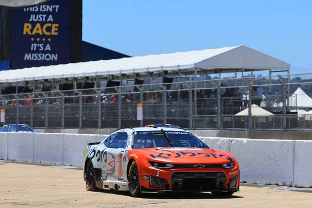 SAN DIEGO, CA - JUNE 21: Ross Chastain ( 1 Trackhouse Racing Kubota Veterans Honor Chevrolet) on pit road during the NASCAR, Motorsport, USA Cup Series Anduril 250 Race the Base event on Sunday June 21, 2026 at the Naval Base Coronado in San Diego, CA. (Photo by David J. Griffin Icon Sportswire) AUTO: JUN 21 NASCAR Cup Series Anduril 250 Race the Base EDITORIAL USE ONLY Icon953260621220