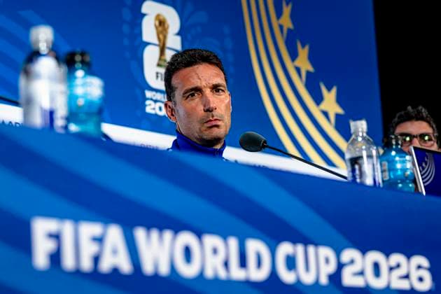 DALLAS - Argentina national coach Lionel Scaloni during the 2026 World Cup, Argentina press conference, PK, Pressekonferenz at AT&T Stadium on June 21, 2026 in Dallas, United States. (Photo by Stefan Koops EYE4IMAGES DeFodi Images) - *** DALLAS