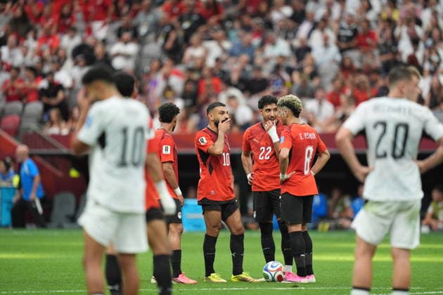 New Zealand v Egypt - FIFA World Cup, WM, Weltmeisterschaft, Fussball 2026 - Group G VANCOUVER, CANADA - JUNE 21: Mohamed Salah (10) of Egypt talks with his teammates during the 2026 FIFA World Cup Group G match between New Zealand and Egypt at BC Place Stadium in Vancouver, Canada, on June 21, 2026. Ercin Erturk Anadolu British Columbia Canada. Editorial use only. Please get in touch for any other usage.  Copyright: x2026xAnadoluxErcinxErturkx
