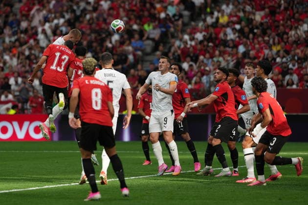 FIFA World Cup, WM, Weltmeisterschaft, Fussball 2026 - Group G - New Zealand vs Egypt Finn Surman of New Zealand (2-L) scores the 1-0 goal during the FIFA World Cup 2026 group stage match New Zealand against Egypt, in Vancouver, Canada, 21 June 2026. VANCOUVER Canada  Copyright: xBOBxFRIDx
