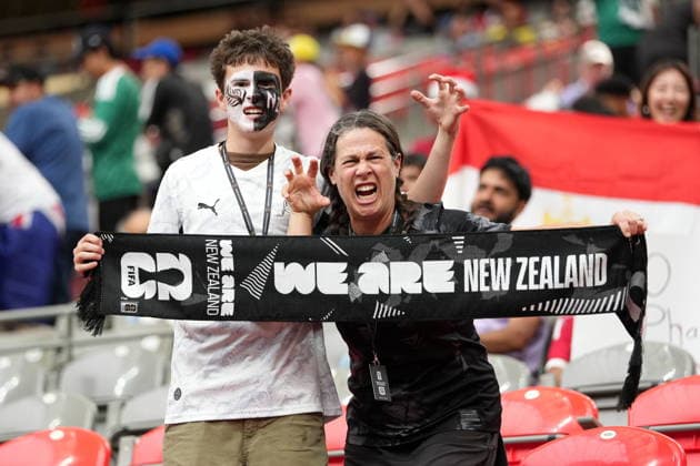 FIFA World Cup, WM, Weltmeisterschaft, Fussball 2026 - Group G - New Zealand vs Egypt Supporters of New Zealand pose for a picture ahead of the FIFA World Cup 2026 group stage match New Zealand against Egypt, in Vancouver, Canada, 21 June 2026. VANCOUVER Canada  Copyright: xBOBxFRIDx