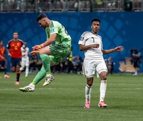 June 21, 2026, Atlanta, Georgia, USA: Saudi Arabia midfielder Musab al-Juwayr (7) plays against Spain during their First Stage Group H match for the 2026 FIFA World Cup, WM, Weltmeisterschaft, Fussball at Atlanta Stadium in Atlanta, Georgia. Spain wins the match 4:0. Atlanta USA - ZUMAa161 20260621_aaa_a161_157 Copyright: xWalterxArcex xGMGx