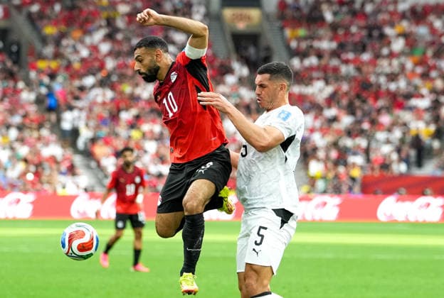 New Zealand v Egypt - FIFA World Cup, WM, Weltmeisterschaft, Fussball 2026 - Group G VANCOUVER, CANADA - JUNE 21: Mohamed Salah (10) of Egypt in action against Michael Boxall (5) of New Zealand during the 2026 FIFA World Cup Group G match between New Zealand and Egypt at BC Place Stadium in Vancouver, Canada, on June 21, 2026. Ercin Erturk Anadolu British Columbia Canada. Editorial use only. Please get in touch for any other usage.  Copyright: x2026xAnadoluxErcinxErturkx