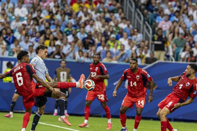 RECORD DATE NOT STATED Match between Uruguay and Cape Verde for the 2026 World Cup. Miami (FL), 06 21 2026 Football Uruguay vs Cape Verde FIFA World Cup, WM, Weltmeisterschaft, Fussball 2026 Action in a match between Uruguay and Cape Verde, valid for the second round of Group H of the FIFA World Cup 2026, held at Hard Rock Stadium, in Miami, United States, on Sunday, June 21, 2026.(Foto: Pedro Paulo Diaz Thenews2 imago images) SPO  Copyright: xPedroxPauloxDiazx