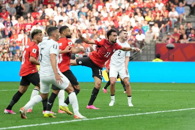FIFA World Cup, WM, Weltmeisterschaft, Fussball 2026 - Group G - New Zealand vs Egypt Mostafa Ziko of Egypt (C) scores the 1-1 goal during the FIFA World Cup 2026 group stage match New Zealand against Egypt, in Vancouver, Canada, 21 June 2026. VANCOUVER Canada  Copyright: xBOBxFRIDx