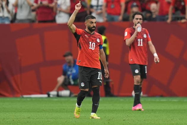 New Zealand v Egypt - FIFA World Cup, WM, Weltmeisterschaft, Fussball 2026 - Group G VANCOUVER, CANADA - JUNE 21: Mohamed Salah (10) of Egypt celebrates after scoring a goal during the 2026 FIFA World Cup Group G match between New Zealand and Egypt at BC Place Stadium in Vancouver, Canada, on June 21, 2026. Ercin Erturk Anadolu British Columbia Canada. Editorial use only. Please get in touch for any other usage.  Copyright: x2026xAnadoluxErcinxErturkx