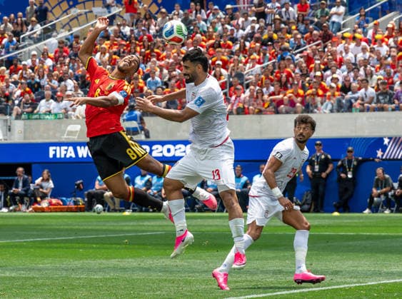 June 21, 2026, Inglewood, California, USA: Belgium s YOURI TIELEMANS attempts a shot in a World Cup 2026 match that ended in a 0-0 draw at Los Angeles Stadium. WORLD CUP 2026 BELGIUM 0:0 IRAN  - ZUMAh234 20260621_zsp_h234_012 Copyright: xMarkxEdwardxHarrisx