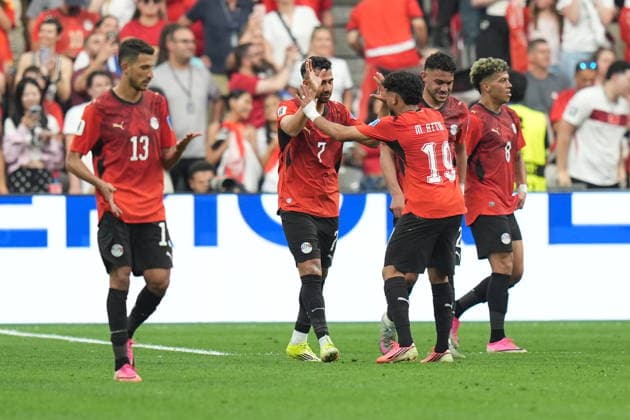 New Zealand v Egypt - FIFA World Cup, WM, Weltmeisterschaft, Fussball 2026 - Group G VANCOUVER, CANADA - JUNE 21: Trezeguet (7) of Egypt celebrates after scoring a goal during the 2026 FIFA World Cup Group G match between New Zealand and Egypt at BC Place Stadium in Vancouver, Canada, on June 21, 2026. Ercin Erturk Anadolu British Columbia Canada. Editorial use only. Please get in touch for any other usage.  Copyright: x2026xAnadoluxErcinxErturkx