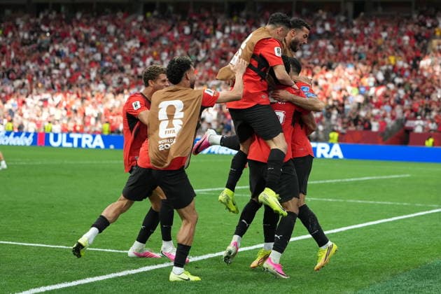 FIFA World Cup, WM, Weltmeisterschaft, Fussball 2026 - Group G - New Zealand vs Egypt Players of Egypt celebrate the 1-2 goal during the FIFA World Cup 2026 group stage match New Zealand against Egypt, in Vancouver, Canada, 21 June 2026. VANCOUVER Canada  Copyright: xBOBxFRIDx