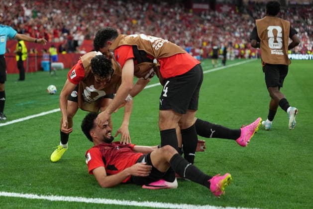FIFA World Cup, WM, Weltmeisterschaft, Fussball 2026 - Group G - New Zealand vs Egypt Players of Egypt celebrate a goal during the FIFA World Cup 2026 group stage match New Zealand against Egypt, in Vancouver, Canada, 21 June 2026. VANCOUVER Canada  Copyright: xBOBxFRIDx