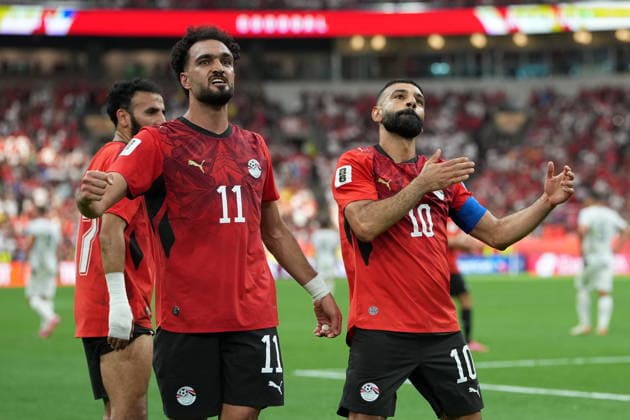 FIFA World Cup, WM, Weltmeisterschaft, Fussball 2026 - Group G - New Zealand vs Egypt Mohamed Salah of Egypt (R) celebrates with his teammates after scoring the 1-2 goal during the FIFA World Cup 2026 group stage match New Zealand against Egypt, in Vancouver, Canada, 21 June 2026. VANCOUVER Canada  Copyright: xBOBxFRIDx