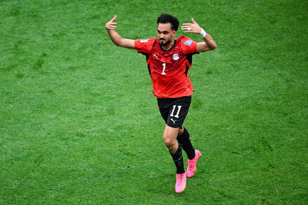 Mostafa Zico of Egypt celebrates his goal, New Zealand All Whites v Egypt, Group G football match of the FIFA World Cup, WM, Weltmeisterschaft, Fussball 2026 at BC Place, Vancouver, Canada on Sunday 21June 2026. Photo: Andrew Cornaga Vancouver USA Copyright: xAndrewxCornaga x
