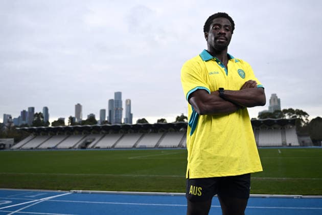 ATHLETICS TEAM GLASGOW 2026, Sprinter Eddie Osei-Nketia poses for a photo during the announcement of the Australia Athletics team to compete at the Glasgow 2026 Commonwealth Games, at Lakeside Stadium, Melbourne, Monday, June 22, 2026. ( NO ARCHIVING MELBOURNE VICTORIA AUSTRALIA  Copyright: xJOELxCARRETTx 20260622198701820829