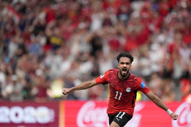 June 21, 2026, Vancouver, Bc, CANADA: Egypt s Mostafa Ziko (11) celebrates his goal during second half World Cup Group G soccer action against New Zealand, in Vancouver, Sunday, June 21, 2026. Canada News - June 21, 2026  - ZUMAc35_ 20260621_zaf_c35_180 Copyright: xDarrylxDyckx
