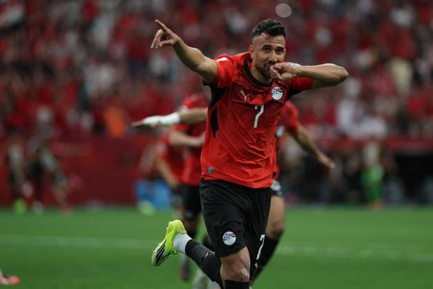 Salah inspires Egypt to crucial World Cup victory over New Zealand VANCOUVER, CANADA JUNE 21: Trezeguet ( 7) celebrates after scoring during the FIFA World Cup, WM, Weltmeisterschaft, Fussball 2026 Group G match between Egypt and New Zealand at BC Place Stadium in Vancouver, Canada, on June 21, 2026. Egypt secured a vital victory to boost their hopes of reaching the knockout stage of the tournament. Vancuver CA Copyright: x xMohamedxGamalxTageldinx xJNAxPressx