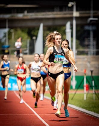 Süddeutsche Meisterschaften 2026 Aktive und Jugend U18; Koblenz, 21.06.2026 Auf der Zielgeraden im 800m-Rennen: Maja Schorr (SV GO! Saar 05) sichert sich den Süddeutschen Meistertitel bei den Frauen; Süddeutsche Meisterschaften Aktive und Jugend U18 am 21.06.2026 im Stadion Oberwerth in Koblenz (Rheinland-Pfalz). *** 2026 South German Championships (Adults and U18 Youth) Koblenz, June 21, 2026 Copyright: xBEAUTIFULxSPORTS R.xSchmittx