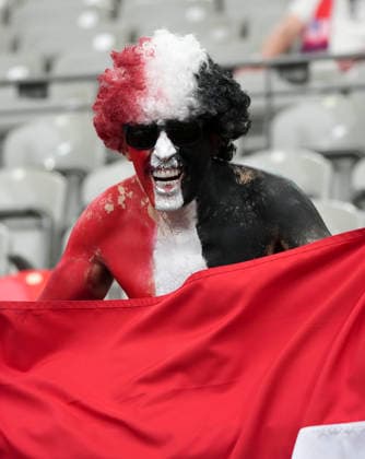 (260622) -- VANCOUVER, June 22, 2026 -- A fan of Egypt reacts before a group G match between New Zealand and Egypt at the 2026 FIFA World Cup, WM, Weltmeisterschaft, Fussball at BC Place Vancouver in Vancouver, Canada, June 21, 2026. ) (SP)CANADA-VANCOUVER-FOOTBALL-FIFA WORLD CUP-GROUP G-NZL VS EGY MengxYongmin 