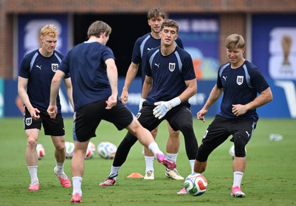 (260622) -- DALLAS, June 22, 2026 -- Players of Austria attend a training session at the FIFA World Cup, WM, Weltmeisterschaft, Fussball 2026 in Dallas, the United States, on June 21, 2026. ) (SP)U.S.-DALLAS-FIFA WORLD CUP-TEAM AUSTRIA-TRAINING-AUSTRIA ChengxMin 