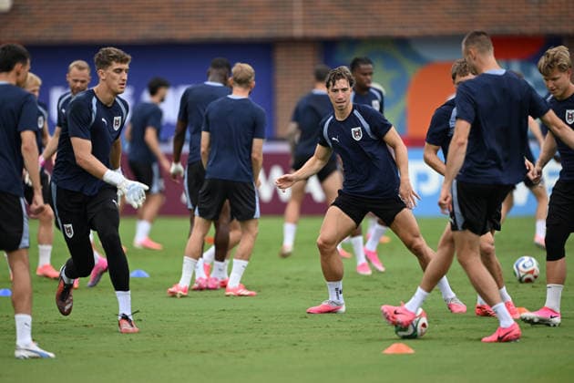(260622) -- DALLAS, June 22, 2026 -- Players of Austria attend a training session at the FIFA World Cup, WM, Weltmeisterschaft, Fussball 2026 in Dallas, the United States, on June 21, 2026. ) (SP)U.S.-DALLAS-FIFA WORLD CUP-TEAM AUSTRIA-TRAINING-AUSTRIA ChengxMin 