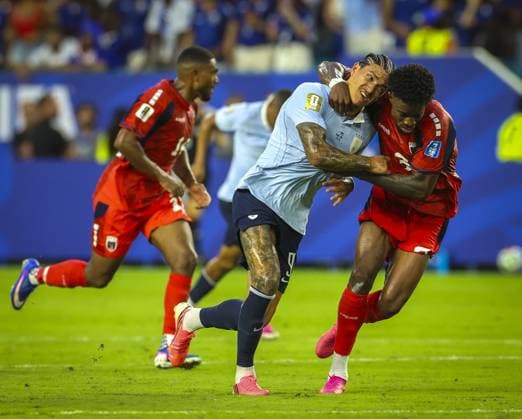 June 21, 2026, Miami Gardens, Florida, USA: Cape Verde defender Diney (3), right, and Uruguay forward Darwin NoÂºoÂ±ez (9) tangle in the second half during their World Cup match Sunday, June 21, 2026 in Miami Gardens. Cape Verde and Uruguay ended in a 2-2 draw. Miami Gardens USA - ZUMAs70_ 0859686467st Copyright: xChrisxUrsox