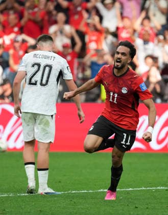 (260622) -- VANCOUVER, June 22, 2026 -- Mostafa Zico (R) of Egypt celebrates scoring during a group G match between New Zealand and Egypt at the 2026 FIFA World Cup, WM, Weltmeisterschaft, Fussball at BC Place Vancouver in Vancouver, Canada, June 21, 2026. ) (SP)CANADA-VANCOUVER-FOOTBALL-FIFA WORLD CUP-GROUP G-NZL VS EGY MengxYongmin 