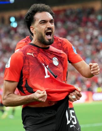 (260622) -- VANCOUVER, June 22, 2026 -- Mostafa Zico (front) of Egypt celebrates scoring during a group G match between New Zealand and Egypt at the 2026 FIFA World Cup, WM, Weltmeisterschaft, Fussball at BC Place Vancouver in Vancouver, Canada, June 21, 2026. ) (SP)CANADA-VANCOUVER-FOOTBALL-FIFA WORLD CUP-GROUP G-NZL VS EGY MengxYongmin 