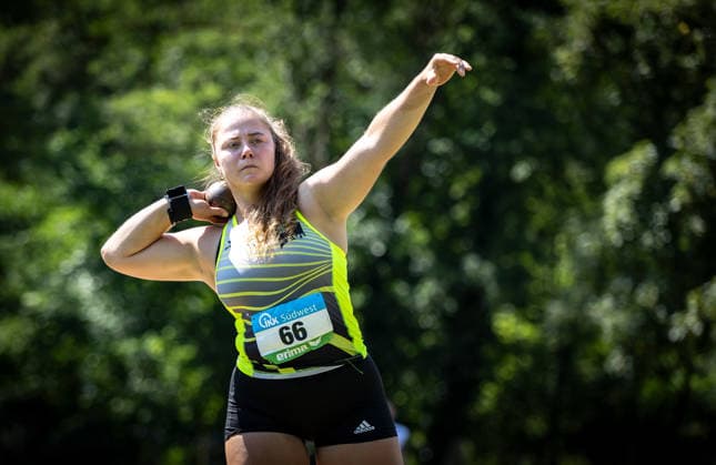 Süddeutsche Meisterschaften 2026 Aktive und Jugend U18; Koblenz, 21.06.2026 Vanessa Kobialka (TV Iffezheim) im Kugelstoßen der Frauen; Süddeutsche Meisterschaften Aktive und Jugend U18 am 21.06.2026 im Stadion Oberwerth in Koblenz (Rheinland-Pfalz). *** 2026 South German Championships (Adult and U18 Youth) in Koblenz, June 21, 2026 Copyright: xBEAUTIFULxSPORTS R.xSchmittx