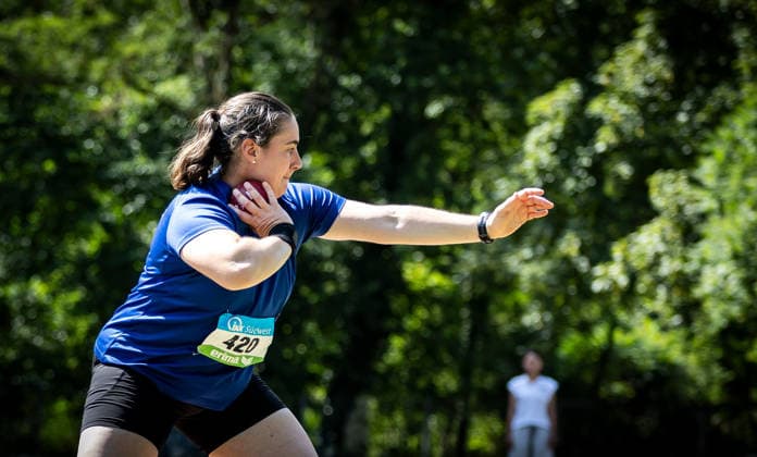 Süddeutsche Meisterschaften 2026 Aktive und Jugend U18; Koblenz, 21.06.2026 Sabrina Zeug (LG Oberland) im Kugelstoßen der Frauen; Süddeutsche Meisterschaften Aktive und Jugend U18 am 21.06.2026 im Stadion Oberwerth in Koblenz (Rheinland-Pfalz). *** 2026 South German Championships (Adult and U18 Youth) Koblenz, June 21, 2026 Sabrina Zeug of LG Oberland in the women’s shot put at the 2026 Southern German Championships for Seniors and U18 Youth on June 21, 2026, at Oberwerth Stadium in Koblenz, Rhineland-Palatinate,detected_source_language Copyright: xBEAUTIFULxSPORTS R.xSchmittx