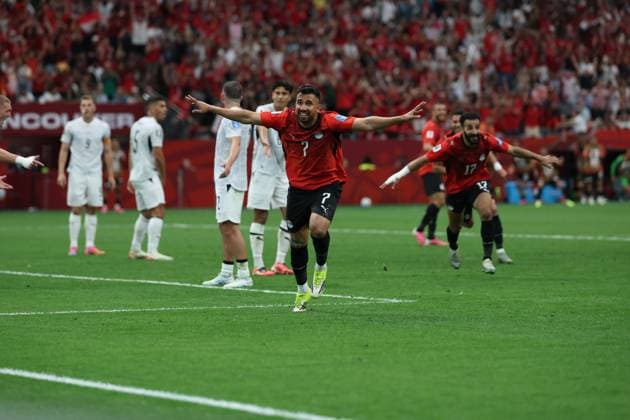New Zealand v Egypt Group G - FIFA World Cup, WM, Weltmeisterschaft, Fussball 2026 VANCOUVER, CANADA JUNE 21, 2026: Egypt s M. Trezeguet ( 7) celebrates after scoring during the FIFA World Cup 2026 Group G match between New Zealand and Egypt at BC Place in Vancouver, Canada. VANCOUVER Canada Copyright: x xMohamedxGamalxTageldinx xJNAxPressx