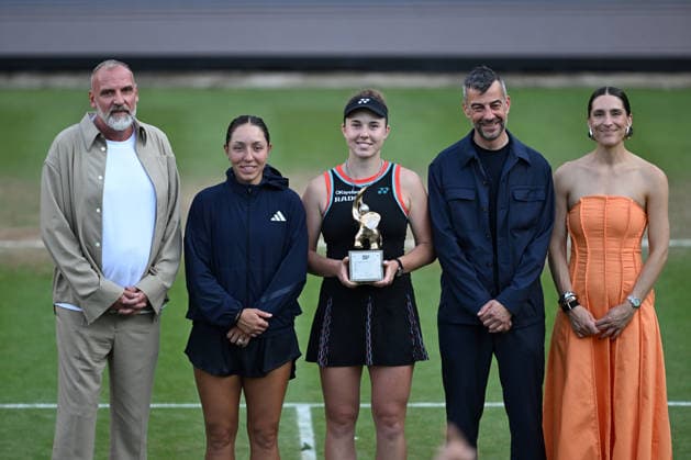 2026 VANDA Berlin Tennis Open press conference, PK, Pressekonferenz (L-R) Marcus Zoecke Tournament Director , Jessica Pegula (USA) , Linda Noskova (CZE) , Vjeko Curic Co-Founder , Andrea Petkovic *** 2026 VANDA Berlin Tennis Open Press Conference