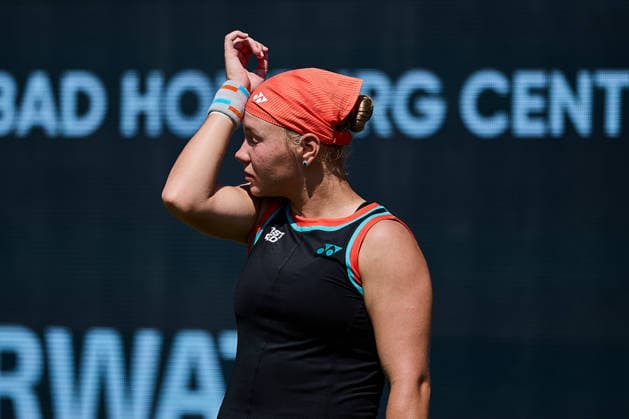 June 22, 2026, Bad Homburg, Hessen, Germany: Diana Shnaider reacts on Court during her Match against Clara Tauson of Denmark during the BAD HOMBURG OPEN powered by SOLARWATTT- WTA500 - Womens Tennis, 22.6.2026 in Bad Homburg (Tennis-Club Bad Homburg), Germany - Photo: Tennis 2026: Bad Hombug Open - WTA500: TAUSON 6:4 6:4 SHNAIDER  - ZUMAs343 20260622_zsp_s343_008 Copyright: xMathiasxSchulzx