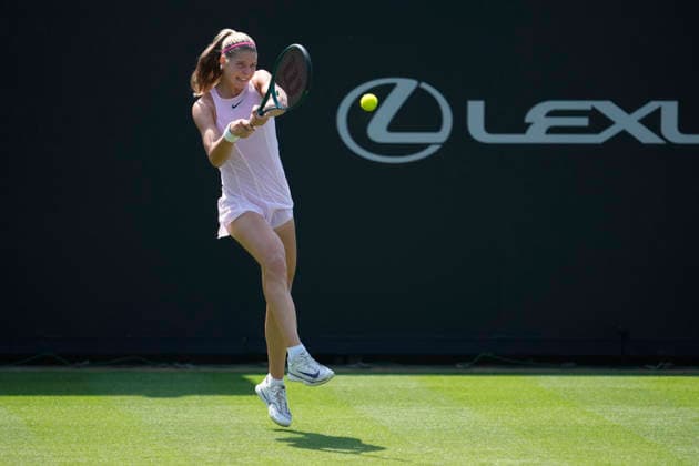 Lexus Eastbourne Open - Day One Hannah Klugman in action during her match at the 2026 Lexus Eastbourne Open Women s tennis tournament at the Devonshire Park Lawn Tennis Club in Eastbourne, Great Britain, on June 22, 2026. Eastbourne United Kingdom  Copyright: xOwenxHammondx originalFilename:hammond-2026lexu260622_npMD2.jpg