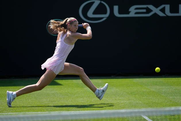 Lexus Eastbourne Open - Day One Hannah Klugman in action during her match at the 2026 Lexus Eastbourne Open Women s tennis tournament at the Devonshire Park Lawn Tennis Club in Eastbourne, Great Britain, on June 22, 2026. Eastbourne United Kingdom  Copyright: xOwenxHammondx originalFilename:hammond-2026lexu260622_nptZ6.jpg