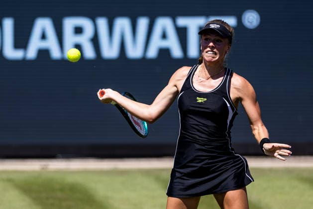 BAD HOMBURG, GERMANY - JUNE 22: Magdalena Frech (POL) during the Bad Homburg Open powered by Solarwatt Singles match between Naomi Osaka (JPN) vs Magdalena Frech (POL) at Kurpark Bad Homburg on June 22, 2026 in Bad Homburg, Germany. Hessen Germany Copyright: xSteffiexWunderlx