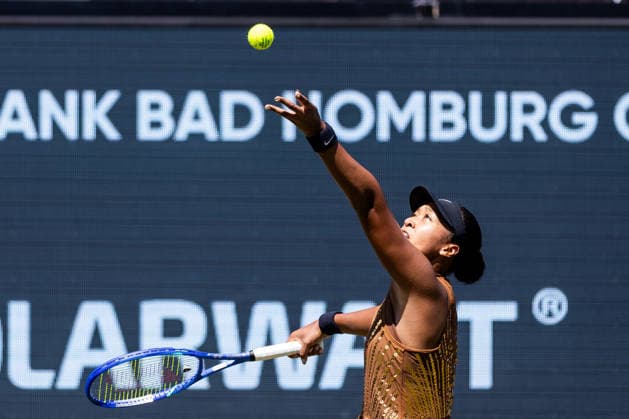 BAD HOMBURG, GERMANY - JUNE 22: Naomi Osaka (JPN) during the Bad Homburg Open powered by Solarwatt Singles match between Naomi Osaka (JPN) vs Magdalena Frech (POL) at Kurpark Bad Homburg on June 22, 2026 in Bad Homburg, Germany. Hessen Germany Copyright: xSteffiexWunderlx