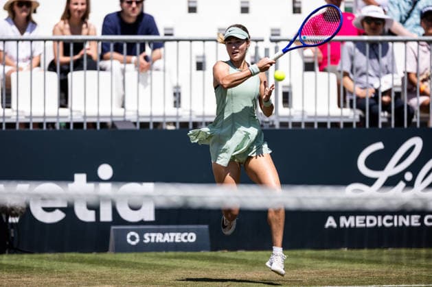 BAD HOMBURG, GERMANY - JUNE 22: Anna Kalinskaya during the Bad Homburg Open powered by Solarwatt Singles match between Sinja Kraus (AUT) vs Anna Kalinskaya at Kurpark Bad Homburg on June 22, 2026 in Bad Homburg, Germany. Hessen Germany Copyright: xSteffiexWunderlx