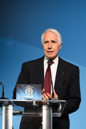 IPA85939629 - Giovanni Malago’ during the press conference, PK, Pressekonferenz held by the new FIGC President at the Rome Cavalieri - A&Waldorf Astoria Hotel in Rome, Italy, on Monday, June 22, 2026. Sports - Soccer.  Copyright: xFabrizioxCorradetti IPAxSportx xx 85939629
