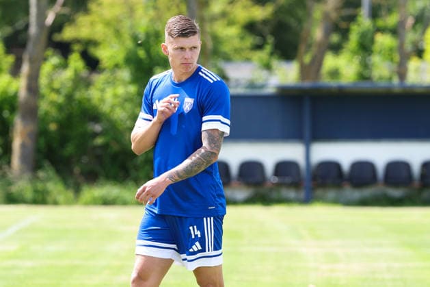22.06.2026 Fussball, Herren, Regionalliga Nord, Trainingsauftakt BSV Kickers Emden Luc Ihorst (blau 14 BSV Kickers Emden) *** June 22, 2026 Soccer, Mens, Regionalliga Nord, First Training Session