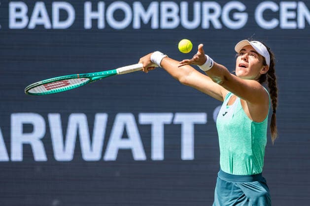 BAD HOMBURG, GERMANY - JUNE 22: Solana Sierra (ARG) during the Bad Homburg Open powered by Solarwatt Singles match between Solana Sierra (ARG) vs Qinwen Zheng (CHN) at Kurpark Bad Homburg on June 22, 2026 in Bad Homburg, Germany. Hessen Germany Copyright: xSteffiexWunderlx